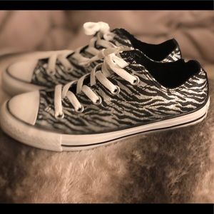 Sparkly Zebra Converse - Size 6